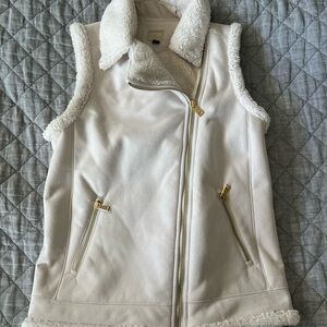 Ralph Lauren Women's Cream Shearling Vest